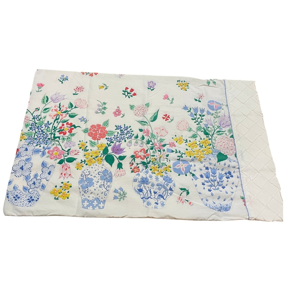 VTG Martex Barbara Brody Floral Ginger Jar Pillowcases Standard Cottagecore USA